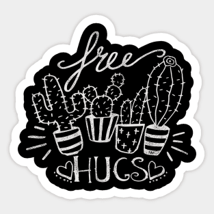 Free Hugs Simple Cactus Doodle Sticker